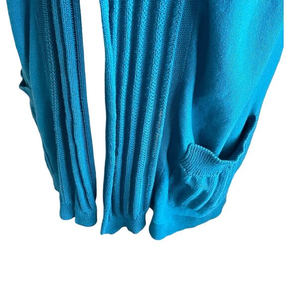 Lane‎ Bryant Women Tunic Cardigan Sweater 18/20 Teal Open Front Casual Office - Picture 6 of 9